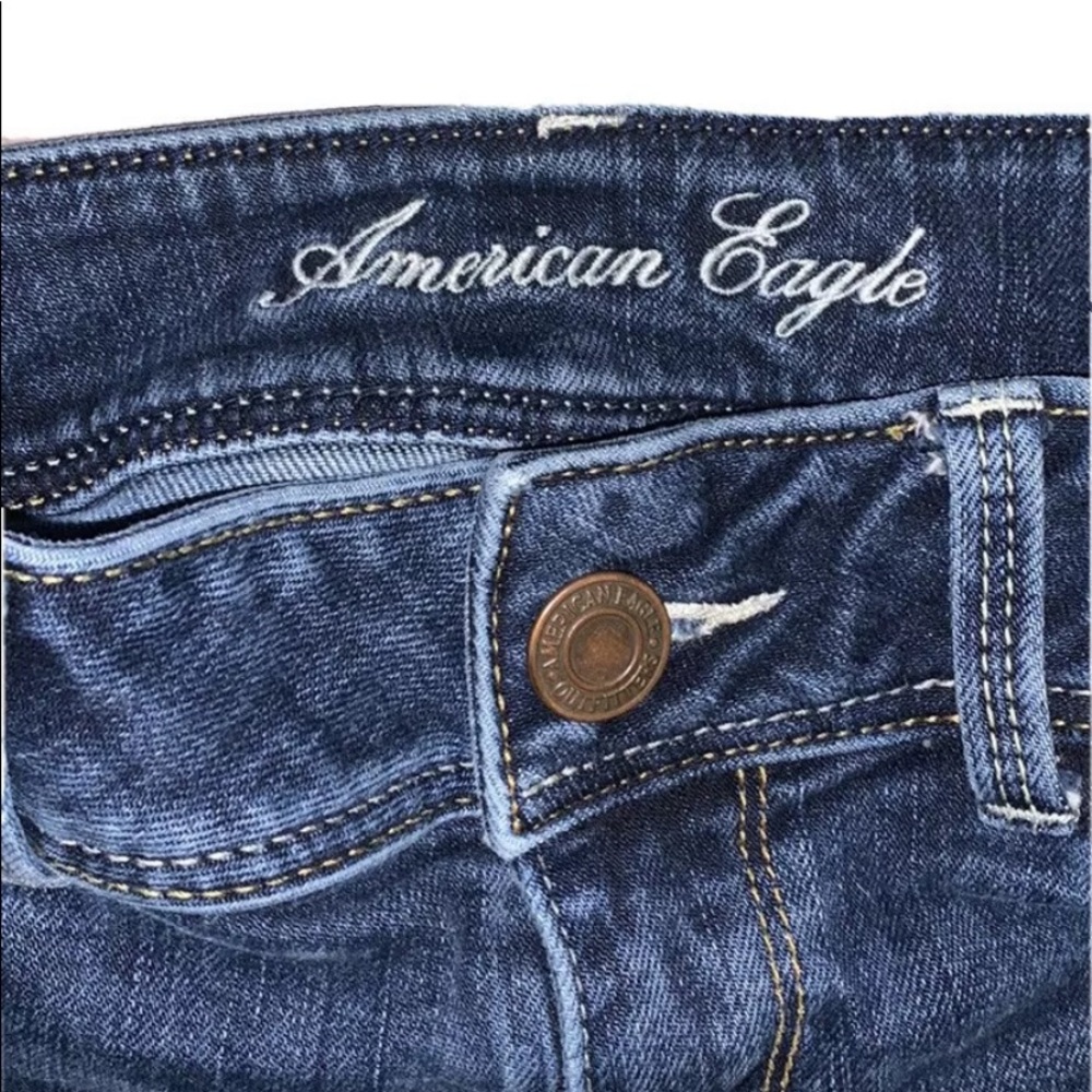 American Eagle Custom Painted Flower Print Jeans - Picture 3 of 4